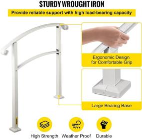 img 1 attached to Enhance Safety with Happybuy 1 or 3 Steps Handrail in White