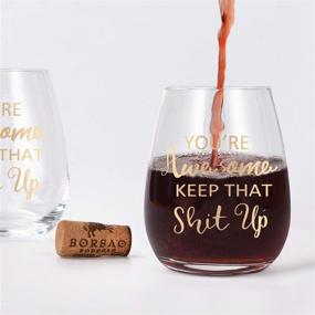 img 3 attached to You're Awesome Keep That Up Stemless Wine Glass Gift Set: Wine Socks, Bottle Opener & Funny Gold Words – Perfect for Friend, Girlfriend, Women, Coworker Birthday Party, Christmas! 15 Oz