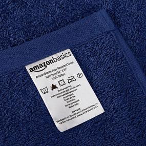 img 2 attached to 🛀 Fade Resistant Navy Blue 6-Piece Bath, Hand, and Washcloth Towel Set by Amazon Basics