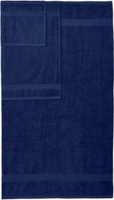 img 1 attached to 🛀 Fade Resistant Navy Blue 6-Piece Bath, Hand, and Washcloth Towel Set by Amazon Basics