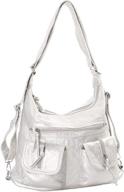 washed handle shoulder 0161wsd yin silver women's handbags & wallets logo