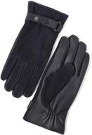 🧤 premium lambskin leather touchscreen men's accessories for winter gloves & mittens with italian influence logo