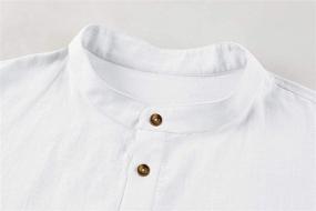 img 3 attached to Makkrom Henley Sleeve Cotton Summer Men's Clothing for Shirts