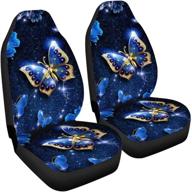 🦋 universal fit saddle blanket car seat covers protector set of 2 - advocator blue butterfly front seats only logo