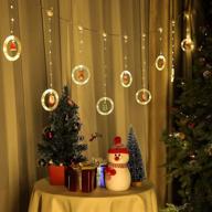 🎄 twinkling christmas curtain string lights: 125 leds with santa claus, christmas tree, and reindeer ornaments – usb powered window lights for home indoor holiday party (window ornaments) логотип