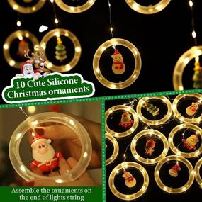 img 3 attached to 🎄 Twinkling Christmas Curtain String Lights: 125 LEDs with Santa Claus, Christmas Tree, and Reindeer Ornaments – USB Powered Window Lights for Home Indoor Holiday Party (Window Ornaments)