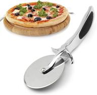 🍕 effortlessly slice pizza with jmege stainless steel pizza cutter wheel - ergonomic anti-slip grip handle logo