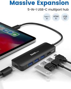 img 3 attached to 🔌 Dockteck USB-C Multiport Adapter: 4K 60Hz HDMI, 100W PD, 3 USB 3.0 Ports for MacBook Pro/Air M1, iPad Pro, Surface Pro & More