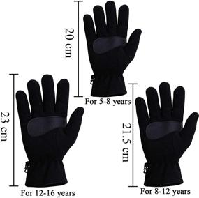 img 2 attached to Cooraby 2 Pairs Kids Winter Gloves - Boys Girls Warm Polar Fleece Gloves for Enhanced Comfort and Functionality