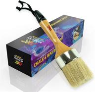 🖌️ chalk wax paint brush 2.5" for painting home décor cabinets, stencils, and wooden items - natural pure bristles - large oval brush compatible with anni sloan chalk paint logo