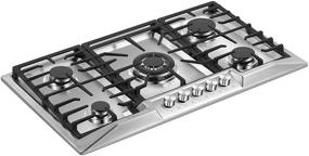 img 2 attached to 🔥 2020 Empava 36 Inch Gas Cooktop with 5 Italy Sabaf Sealed Burners - NG/LPG Convertible in Stainless Steel