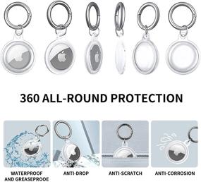 img 1 attached to 🔒 Albegla Clear Case for AirTags: Waterproof AirTag Keychain with Anti-Lost Key Ring | Protective Holder for Pet, Keys, Backpacks | [2 PCS] Airtag Accessories (4 Colors)