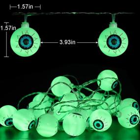 img 1 attached to 👀 Halloween Eyeball String Lights: 40 LED 20FT Scary Decoration - Waterproof, Battery Operated 8 Modes for Party, Indoor/Outdoor Decorations