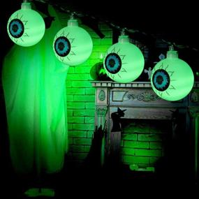 img 3 attached to 👀 Halloween Eyeball String Lights: 40 LED 20FT Scary Decoration - Waterproof, Battery Operated 8 Modes for Party, Indoor/Outdoor Decorations