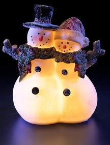 img 3 attached to ❄️ Enhance your Holiday Décor with VP Home Snowman Couple's Glowing LED Lights