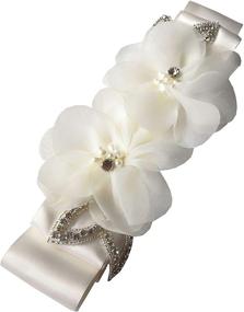 img 4 attached to 🌸 Mesmerizing Crystals Organza Flowers: Elegant Wedding Women's Accessories