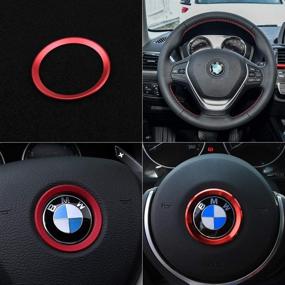 img 3 attached to Улучшите стиль своего BMW с наклейкой на руль LECART красного цвета - премиальная металлическая наклейка для декора интерьера и защиты от царапин.