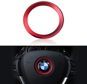 img 4 attached to Улучшите стиль своего BMW с наклейкой на руль LECART красного цвета - премиальная металлическая наклейка для декора интерьера и защиты от царапин.
