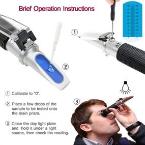 img 1 attached to Enhance Grape Wine Brewing: Refractometer for Measuring Sugar Content & Predicting Alcohol Degree - Dual Scale Brix & Alcohol, Kit Included