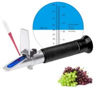 enhance grape wine brewing: refractometer for measuring sugar content & predicting alcohol degree - dual scale brix & alcohol, kit included logo