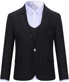 img 3 attached to 👔 Elegant Formalwear: Black Pieces Blazer Pants for Boys