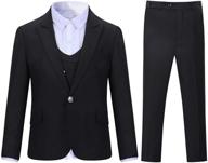 👔 elegant formalwear: black pieces blazer pants for boys logo