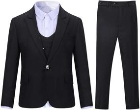 img 4 attached to 👔 Elegant Formalwear: Black Pieces Blazer Pants for Boys