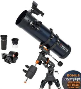 img 3 attached to 🔭 Celestron AstroMaster 130EQ Reflector Telescope - Ideal for Beginners - Enhanced Glass Optics - Adjustable Tripod Stand - Includes Astronomy Software Bundle