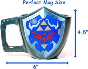 img 2 attached to 🛡️ The Legend of Zelda Hylian Shield Ceramic Coffee Mug - Collector's Edition Shield Shape Cup by Paladone