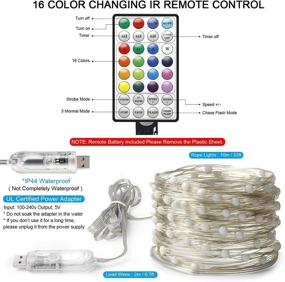 img 1 attached to Vibrant Color Changing Fairy String Lights - 33Ft 100 LED Plug-in 🌈 with Timer Remote & USB, Twinkling Fairy Lights for Bedroom Indoor Christmas Wedding Party