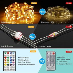 img 2 attached to Vibrant Color Changing Fairy String Lights - 33Ft 100 LED Plug-in 🌈 with Timer Remote & USB, Twinkling Fairy Lights for Bedroom Indoor Christmas Wedding Party