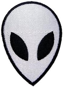 img 1 attached to 👽 Cute White Alien Embroidered Iron on Patch for Kids' Bags, Children's Jeans, and Jackets