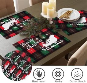 img 2 attached to Nutksea Buffalo Christmas Placemats Washable