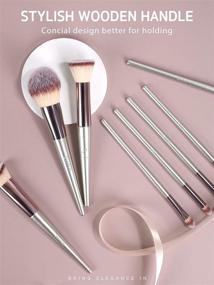 img 1 attached to 💄 Syntus Makeup Brush Set - Conical Handle Brushes with Case Bag, Premium Synthetic for Foundation, Powder, Kabuki, Blush, Concealer, Eye Shadow - Champagne Gold