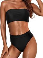 👙 tempt me women's bandeau bikini swimsuits with off shoulder design, high waist, and high cut - two piece bathing suits logo