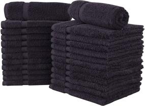 img 4 attached to 🧖 Pack of 24 Black Bleach Safe Salon Towels by Comfort Realm - 16 x 28 Inches, Ideal for Hair Salon, Gym, Spa, and Home Hair Care (24 Pack, Black)