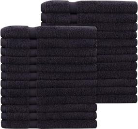 img 3 attached to 🧖 Pack of 24 Black Bleach Safe Salon Towels by Comfort Realm - 16 x 28 Inches, Ideal for Hair Salon, Gym, Spa, and Home Hair Care (24 Pack, Black)