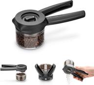 🌶️ dreamfarm ortwo lite, ergonomic one-handed plastic spice grinder with ceramic grinding mechanism, black, 2oz logo