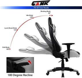 img 2 attached to Gank Ergonomic Gaming Chair - High Back Racing Office Computer Chair with Adjustable Massage Lumbar Support and Headrest, Swivel PU Leather (Grey)