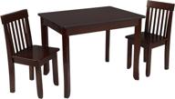 🪑 kidkraft avalon ii wooden table & 2 chair children's set - espresso, perfect for playroom, arts and crafts (ages 5-10) logo