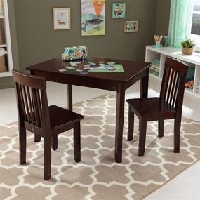 img 1 attached to 🪑 KidKraft Avalon II Wooden Table & 2 Chair Children's Set - Espresso, Perfect for Playroom, Arts and Crafts (Ages 5-10)