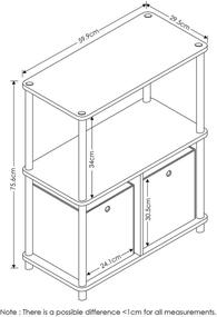 img 1 attached to Furinno Go Green 3-Tier Storage Shelf with Bins, Dark Cherry/Black - Ideal for Multipurpose Organization