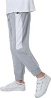 👖 sykooria elastic striped drawstring sweatpants - boy's clothing logo