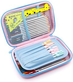 img 1 attached to 🦄 SOOCUTE Crown Unicorn Gifts for Girls - Large Hardtop Pencil Case with Compartment - School Supply Organizer Stationery Box Zipper Pouch (Light Pink)