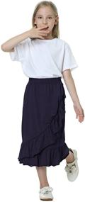 img 2 attached to 👗 DOTDOG Tiered Ruffle Skirts Waistband - Girls' Skirts & Skorts Clothing