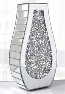 💎 luxurious crystal silver mirror vase with crushed diamond decoration – large size home decor. non-water holding: arc-shaped & thickened design logo