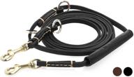 🐾 gatmahe leather dog lead for large dogs: hands-free, comfort grip handle, shock-absorbing leash - strong braided training leash logo