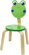 🐸 solid hard wood animal chair for kids - 10 inch iplay, ilearn - stackable wooden finish - perfect for preschool, bedroom, playroom, nursery - frog furniture stool for toddlers, children, boys, girls logo