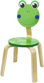 img 4 attached to 🐸 Solid Hard Wood Animal Chair for Kids - 10 Inch iPlay, iLearn - Stackable Wooden Finish - Perfect for Preschool, Bedroom, Playroom, Nursery - Frog Furniture Stool for Toddlers, Children, Boys, Girls