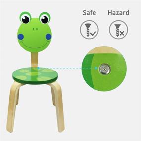 img 3 attached to 🐸 Solid Hard Wood Animal Chair for Kids - 10 Inch iPlay, iLearn - Stackable Wooden Finish - Perfect for Preschool, Bedroom, Playroom, Nursery - Frog Furniture Stool for Toddlers, Children, Boys, Girls